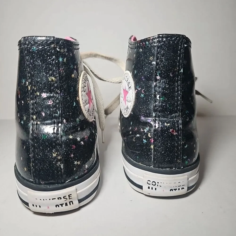 Chuck Taylor Converse ALL Star Glitter Star & Moon Black Patent Leather 3M